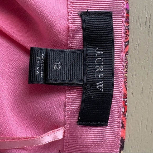 J Crew Pink Paisley Silk Midi Skirt size 12 - Picture 7 of 8